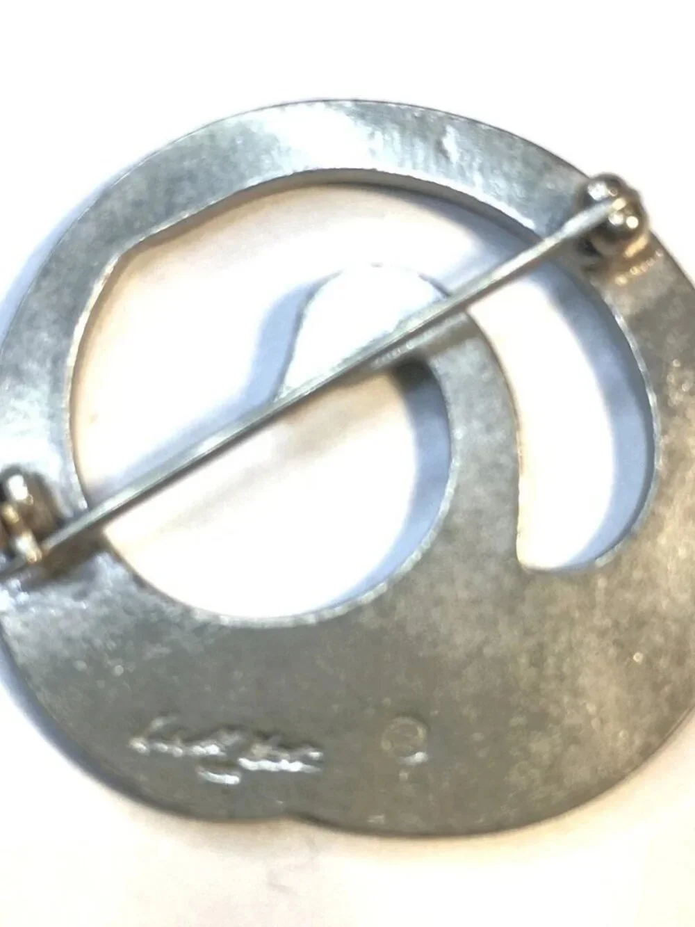 Ken Kantro Vintage 1985 Lovell Design Silver Swan Brooch Pin 1.5 Inch x 1.25